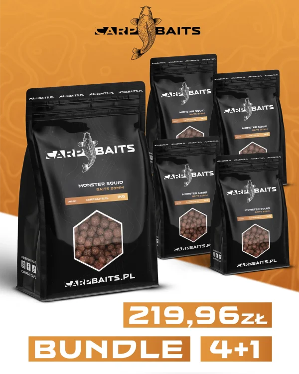 Kulki zanętowe CarpBaits Monster Squid 20mm – 4kg + 1kg